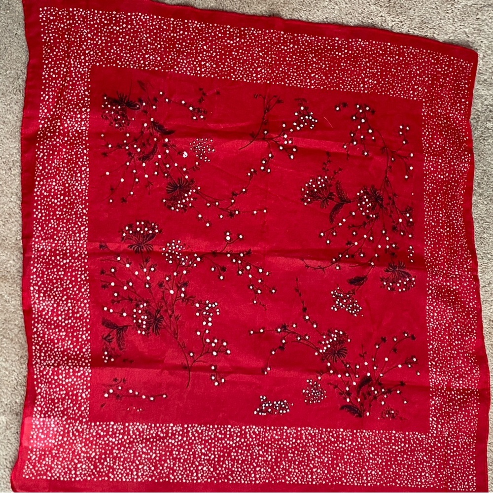 Madewell Red and White Polka Dot Scarf